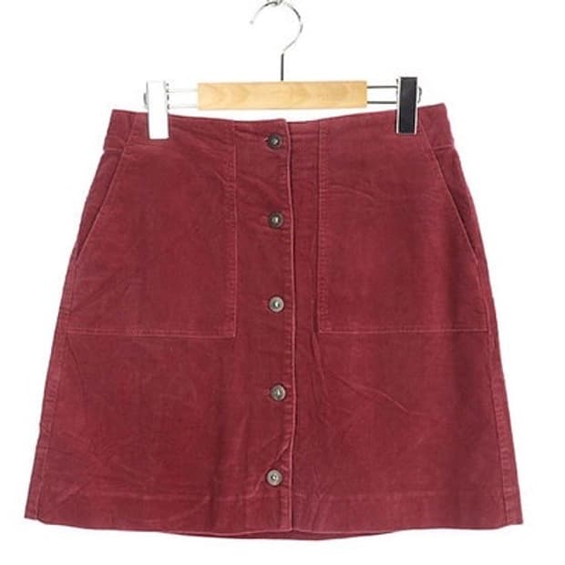 [유니클로] 코듀로이 미니 스커트 버건디 28인치
