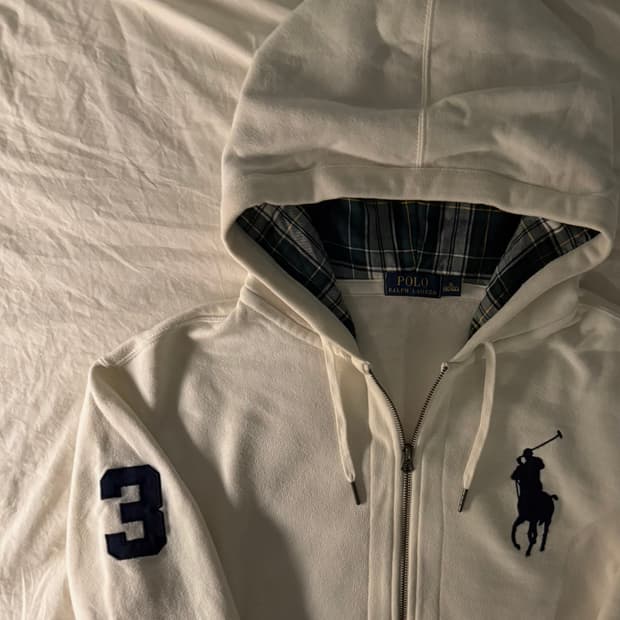 폴로 빅포니 후드집업 화이트