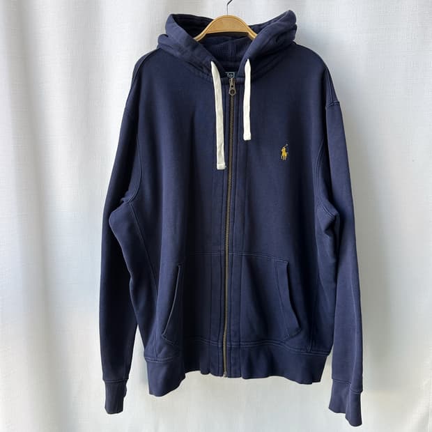 폴로 랄프로렌 기모 후드 집업 네이비 XL
