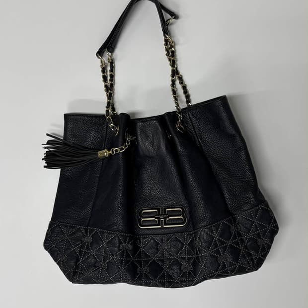 발렌시아가 BB로고 가죽 버킷 퀄팅 쇼퍼백 숄더 토트백