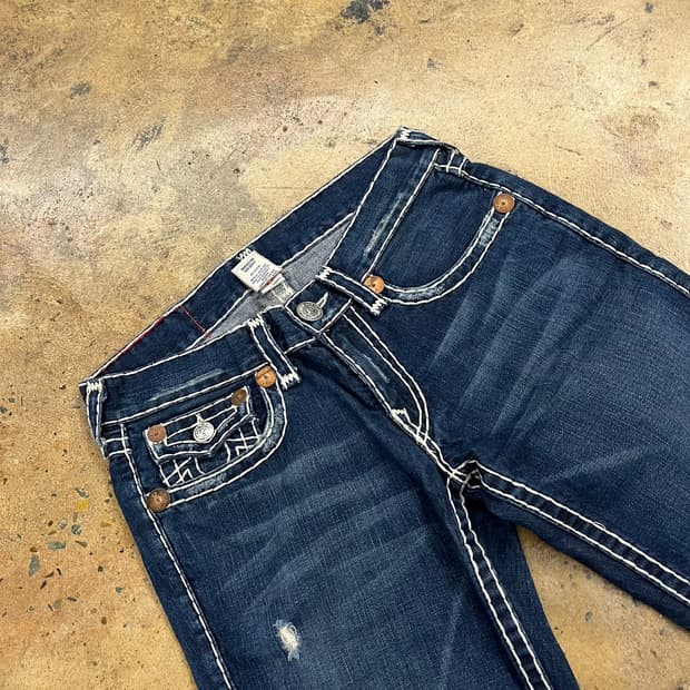 [정품/32] 트루릴리젼 스티치 데님 청바지 b18