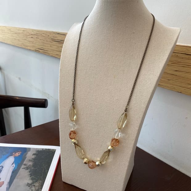 빈티지 브라운 비즈 목걸이