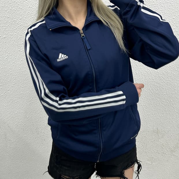 아디다스 에센셜 네이비 트랙탑 100