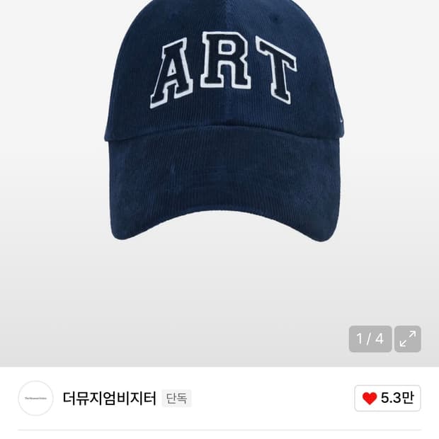 더뮤지엄비지터 모자