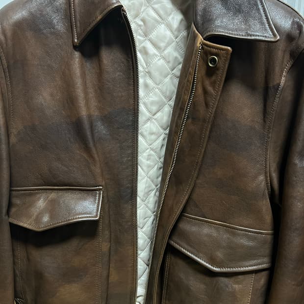쿠어a-2 브라운 레더자켓 m