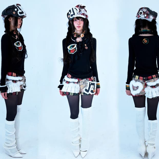 Custom)plaid Music-note🎵 preppy set