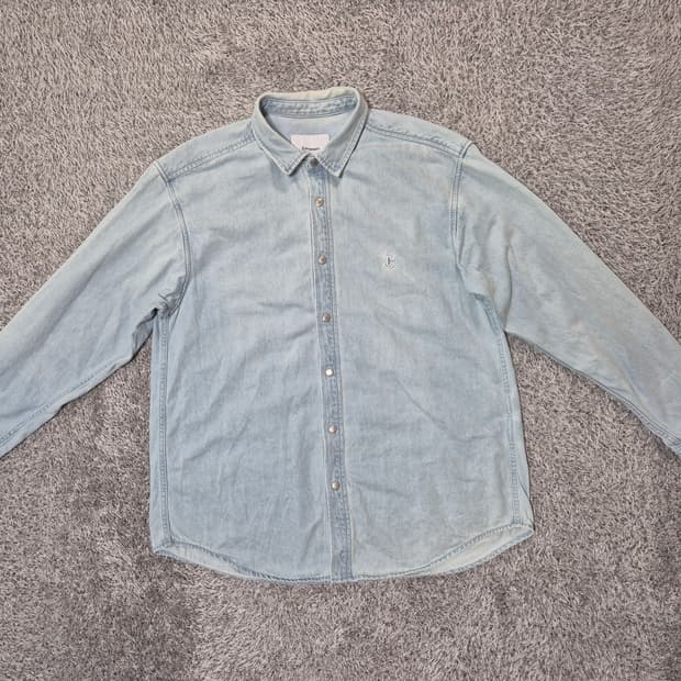 커버낫 남성 C로고 워싱 데님셔츠 M