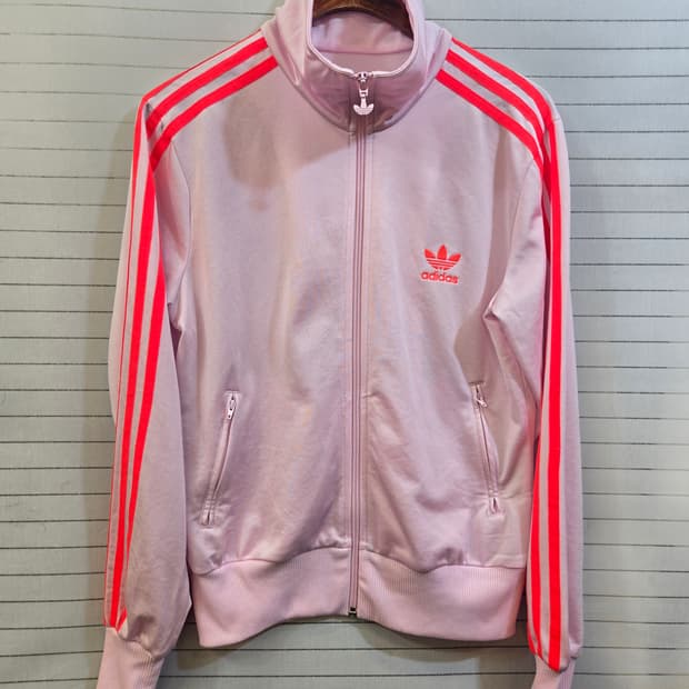 아디다스 핑크 야광오렌지  대대장 트랙자켓