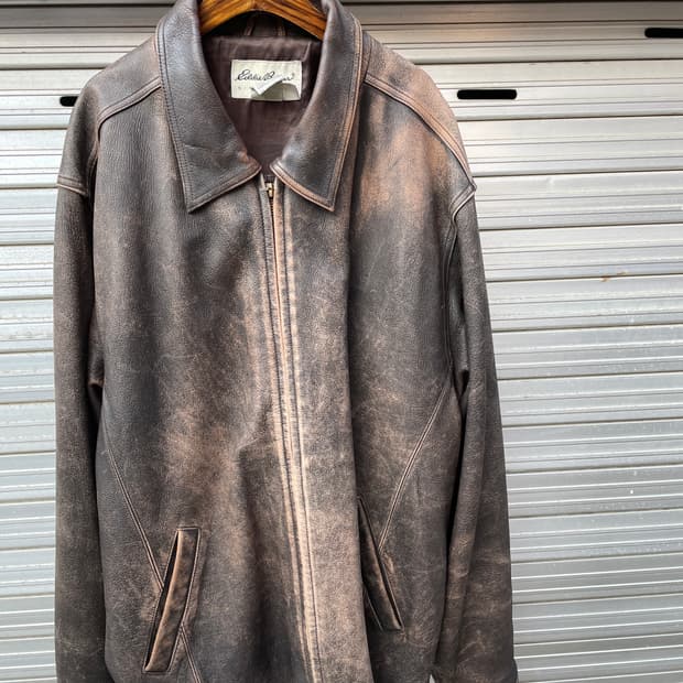 90s Eddie Bauer Distressed Leather Jk