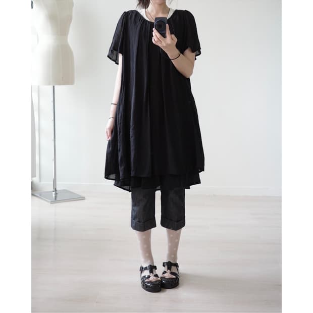 as know as Noir Scoop-Neck Chiffon Dress