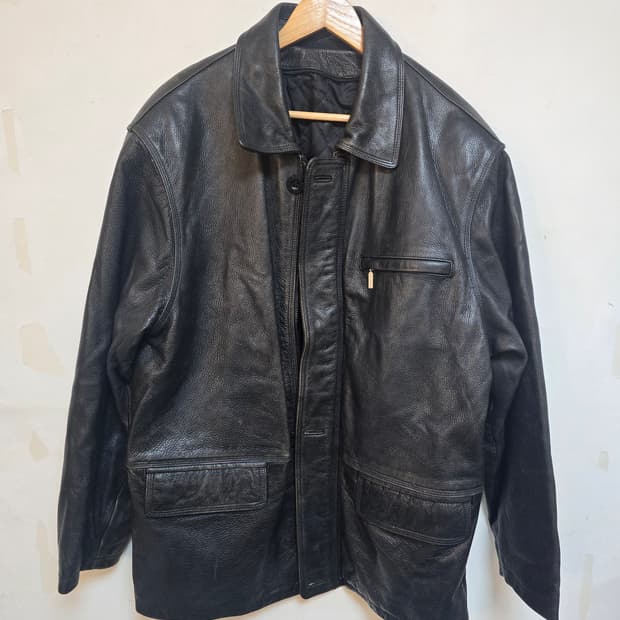 휴고 보스 남성 리얼 가죽 자켓 XL