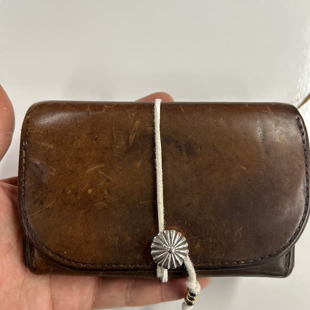 GOROS 올드고로스 CG-14콘초 새들레더 중지갑