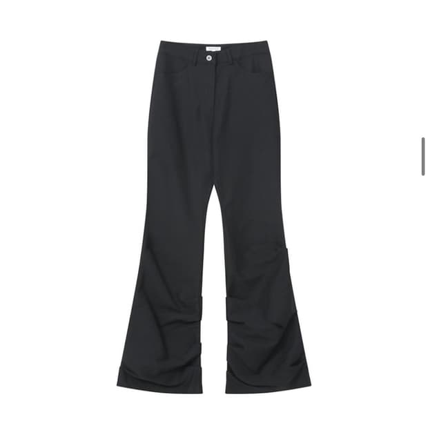 미세키서울 코튼 셔링 부츠컷 팬츠 블랙 2사이즈