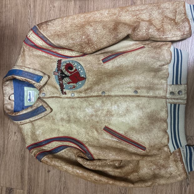 아비렉스 크랙 레더 바시티 자켓