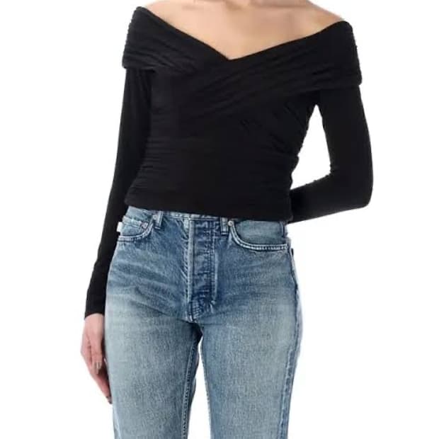 셀프 포트레이트 오프숄더 셔링 긴팔 탑 사이즈 uk 8/ us 4