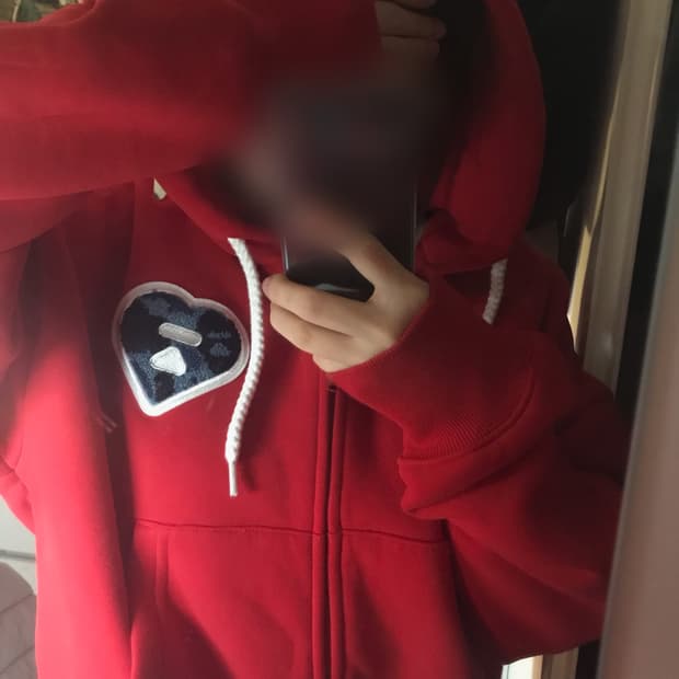 베이프 에이프 카모 엠브로이더리 배지 후드집업 레드 