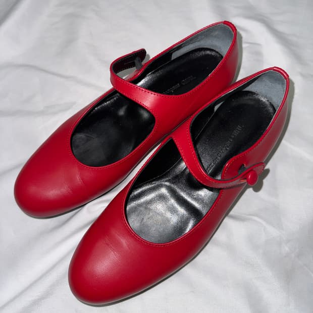 꼼데가르송 걸 레더 메리제인 슈즈