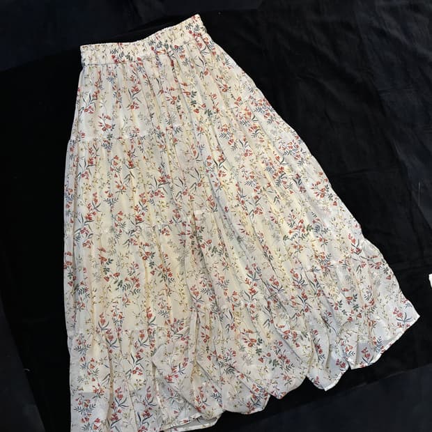 일본빈티지 화이트플라워 스커트