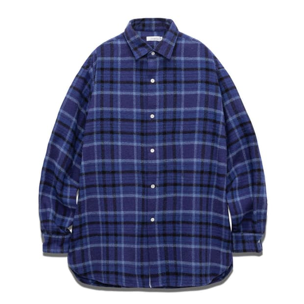 나나미카 헤비플란넬셔츠 네이비 L