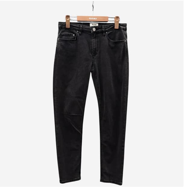 Acne Studios 스킨5 블랙데님 하이웨스트 드라이 워싱 디테일