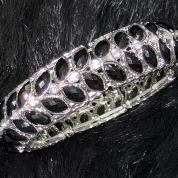 일본 갸루 펑크 블랙 큐빅 뱅글 팔찌