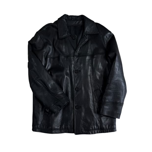 빈티지 블랙 레더 자켓