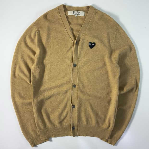 Comme des Garçons  꼼데가르송 하트와펜 베이지 울 니트 가