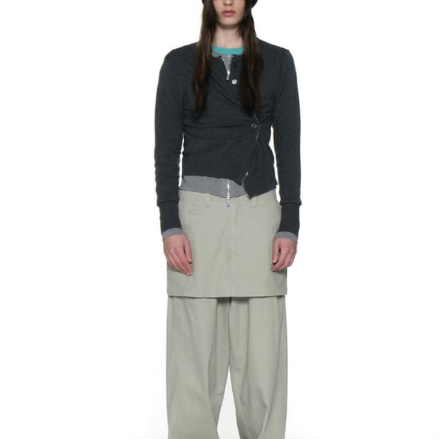 투웨이 어시매스틱 니트 가디건 차콜 (새상품)