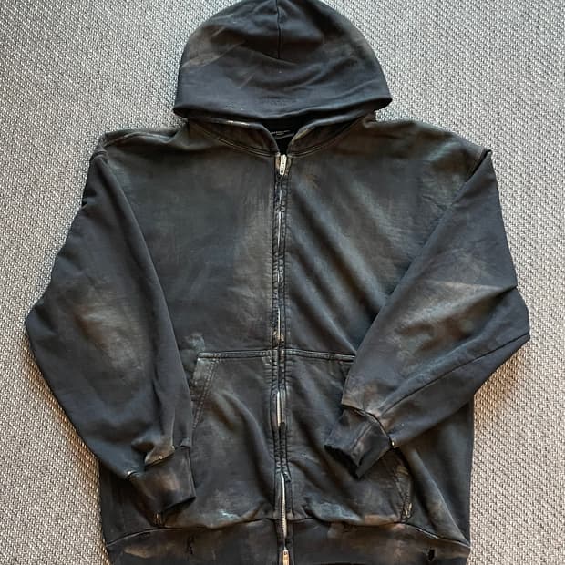 발렌시아가 머드 이펙트 오버사이즈 후드집업