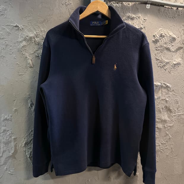 S 폴로 랄프로렌 POLO 하프집업 코튼 풀오버 네이비