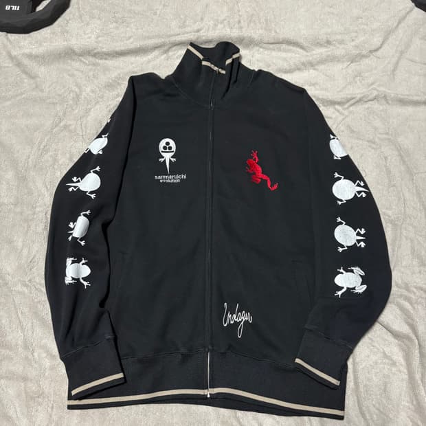 빈티지 블랙 스웻 스트릿 트랙탑 2XL