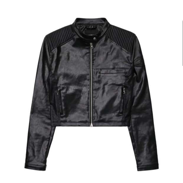 배드 블러드 스쿼드 크롭 레이서 자켓 코티드 블랙 구합니다!