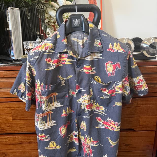 Rrl 린넨 블랜디드 캠프 셔츠 M