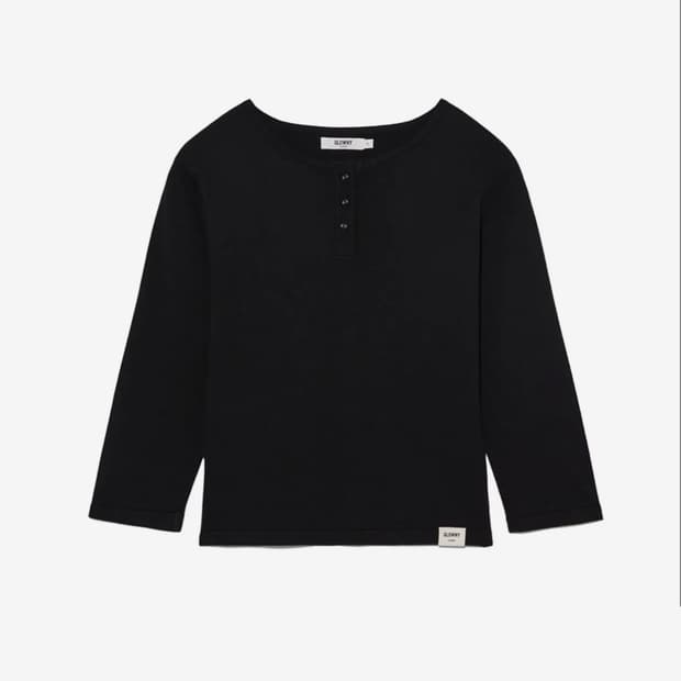 glowny 3/4 BUTTON FLY TEE 블랙 s사이즈
