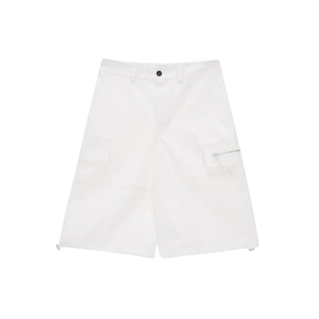 [M] 마땡킴 코튼 카고 카프리 팬츠 화이트