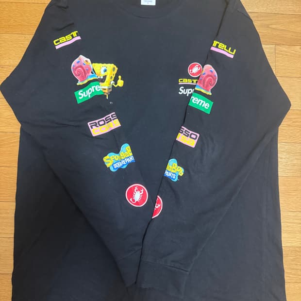 슈프림 스폰지밥 롱슬리브 L