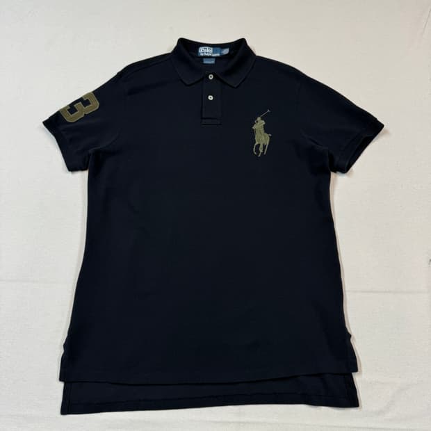 L) 폴로 랄프로렌 빅포니 반팔 카라티 블랙 올리브