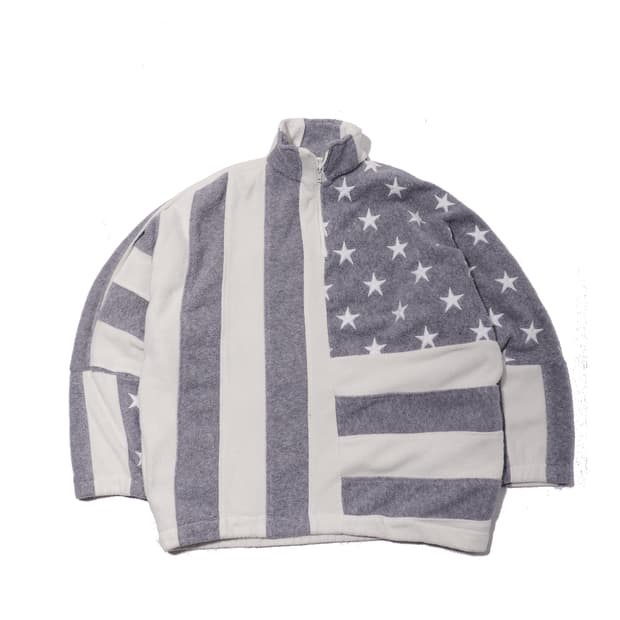 USA VINTAGE 성조기 플래그 아노락 플리스 점퍼 size S