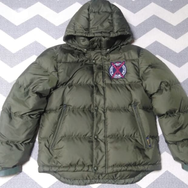 S) 폴로 럭비 숏패딩 카키