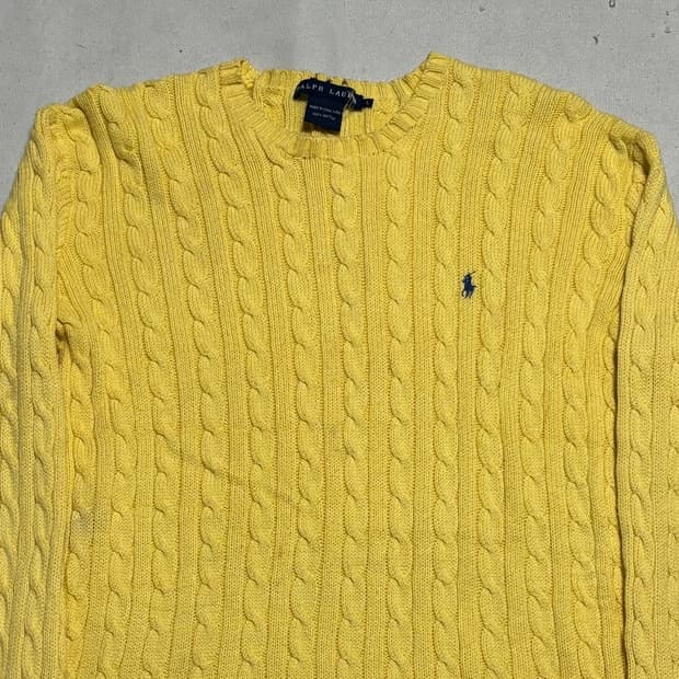 L 폴로랄프로렌 여성 옐로우 케이블 니트