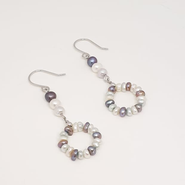 Hoop 담수진주 이어링