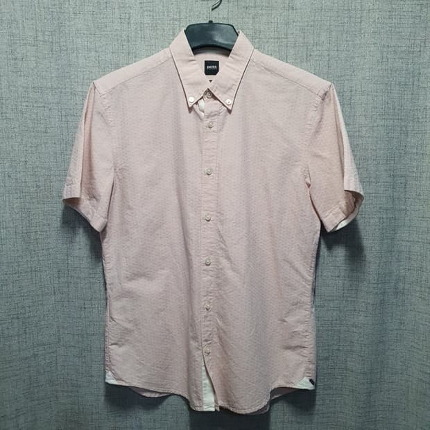 휴고보스 남성 슬림핏 린넨 카라 반팔셔츠 L