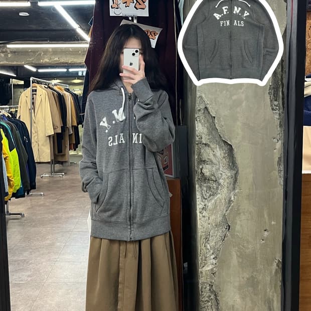 아베크롬비 기모 후드집업 그레이 XL #csz3600