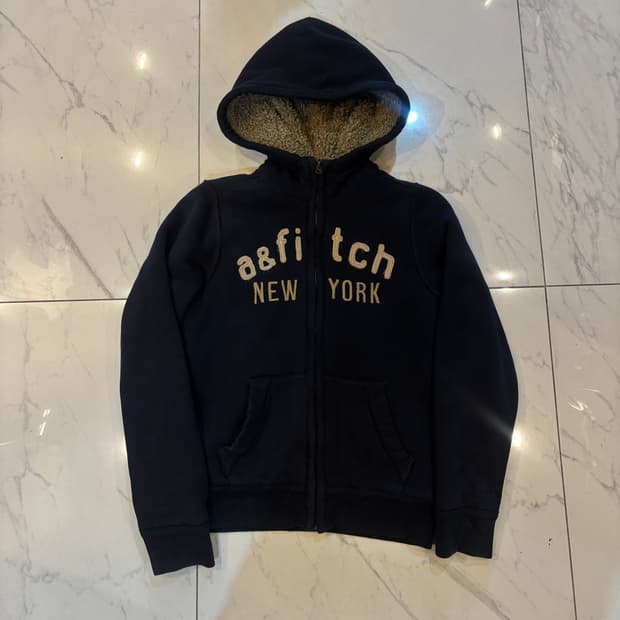 아베크롬비 양털후드집업 네이비