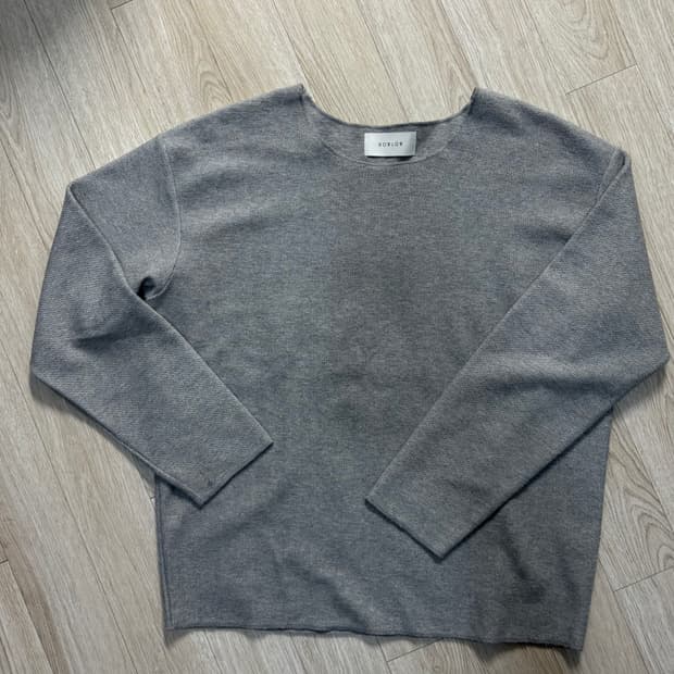 바우로 프로덕트 코튼 보트넥 니트티 [그레이]