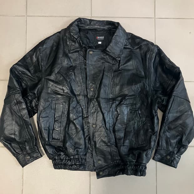  pierucci 봄버 가죽 자켓