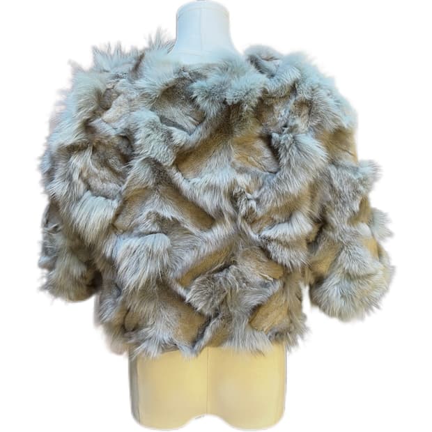 빈티지 폭스퍼 8부소매 여우털코트