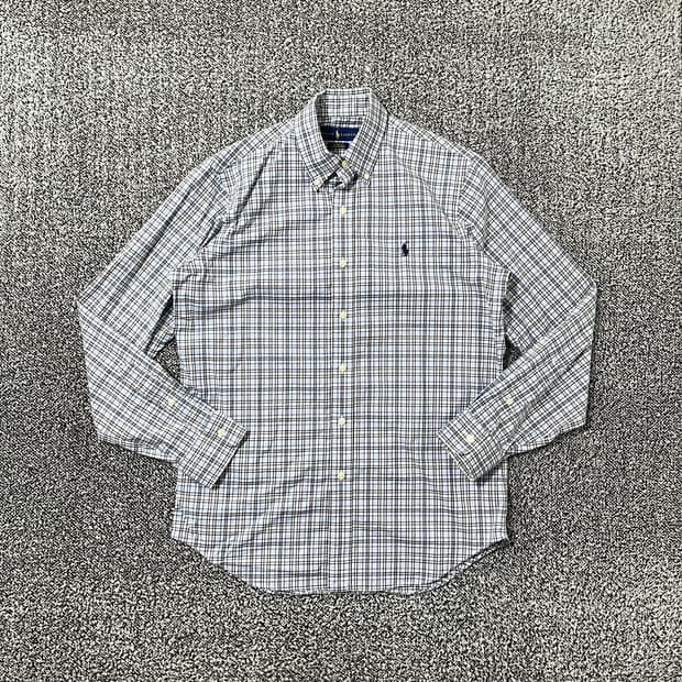 빈티지9. 폴로랄프로렌 클래식 핏 퍼포먼스 체크 셔츠 스카이블루