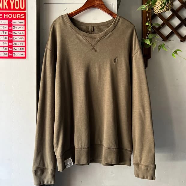 [XL]폴로 랄프로렌 리버시블 카키 써멀 스웻셔츠