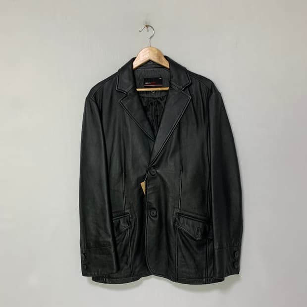 MAYPOLE 메이폴 빈티지 리얼레더 블랙 양가죽 자켓 100